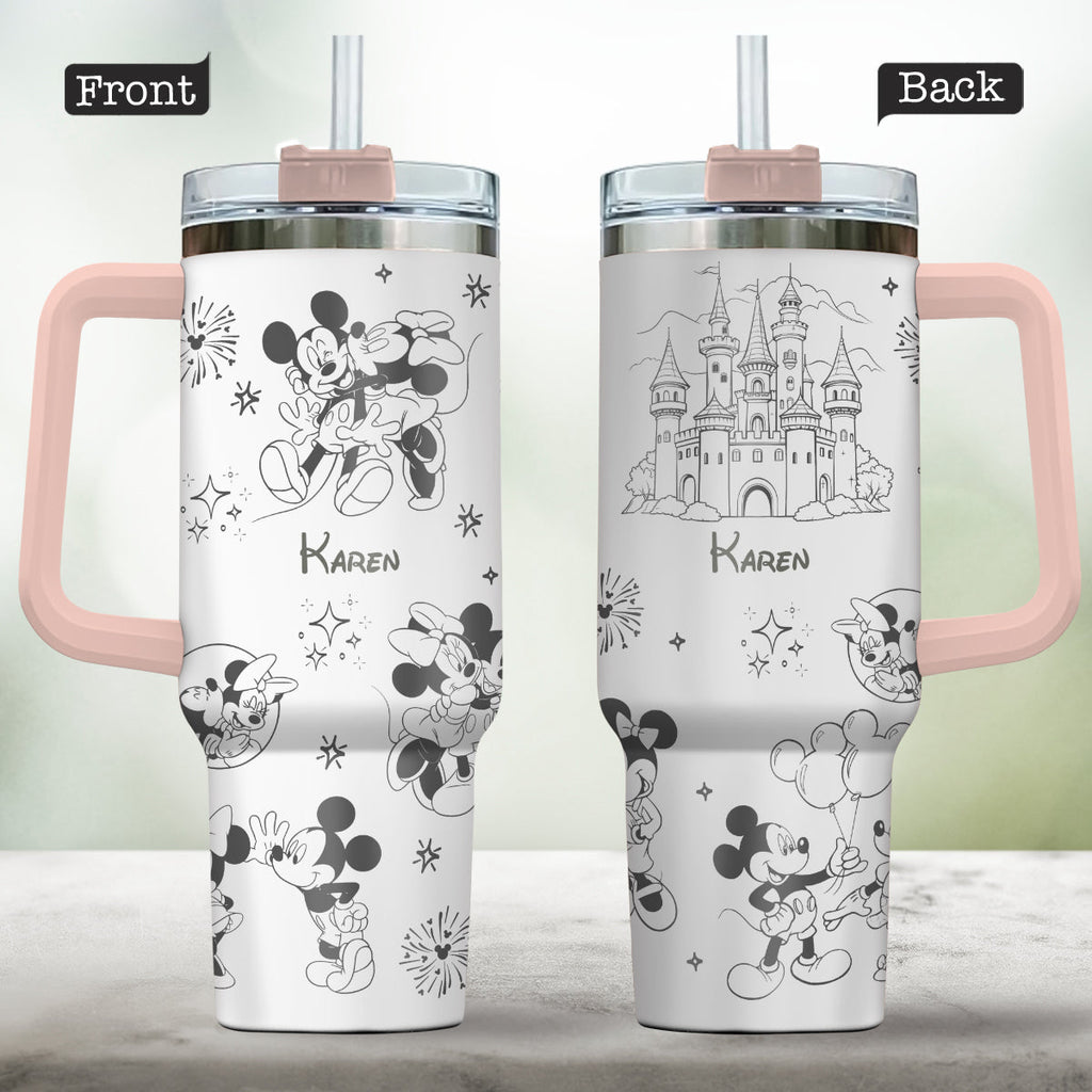 Personalized Mouse Tumbler with Handle Custom Name Gift for Kids Tumbler With Handle GradoCreations