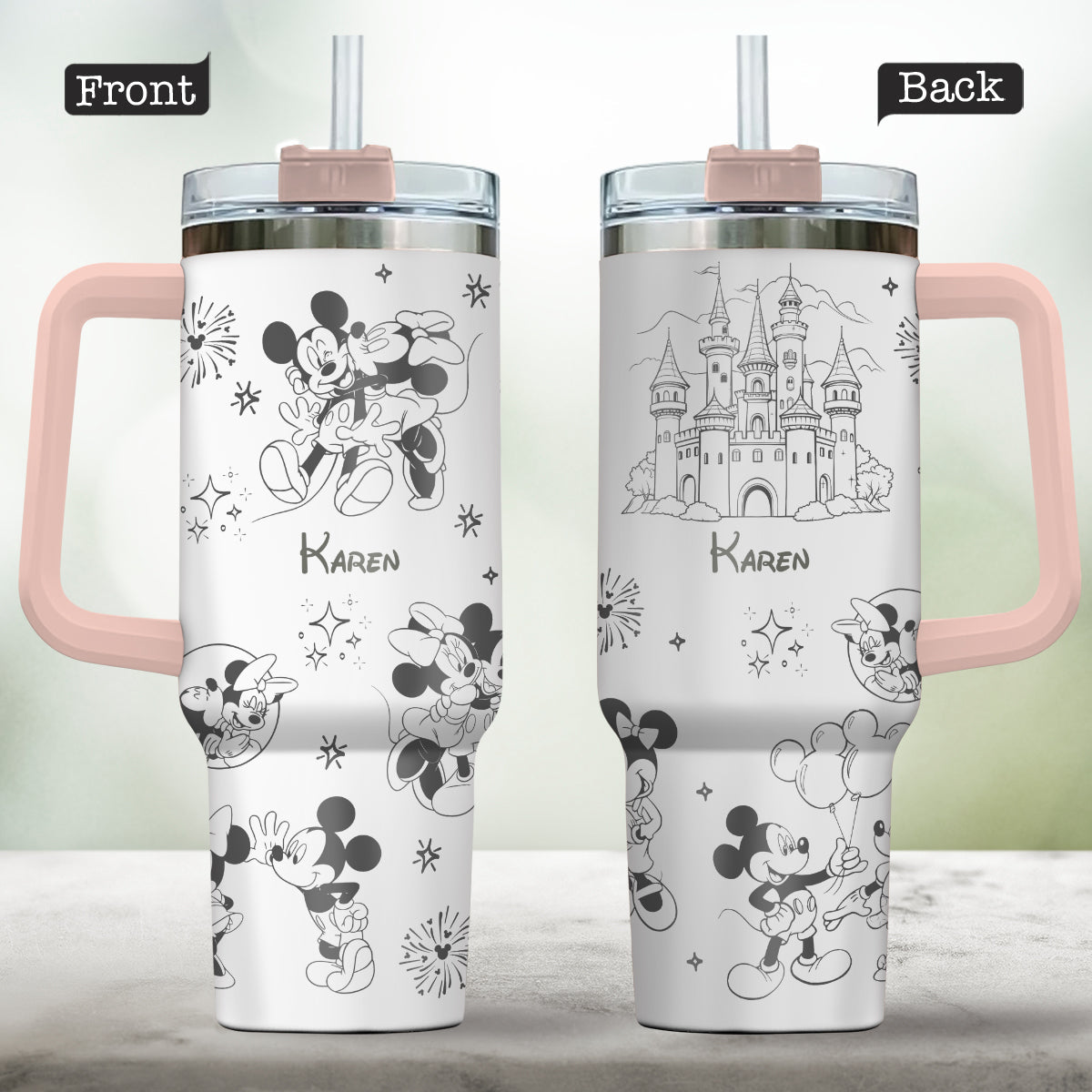 Personalized Mouse Tumbler with Handle Custom Name Gift for Kids Tumbler With Handle GradoCreations