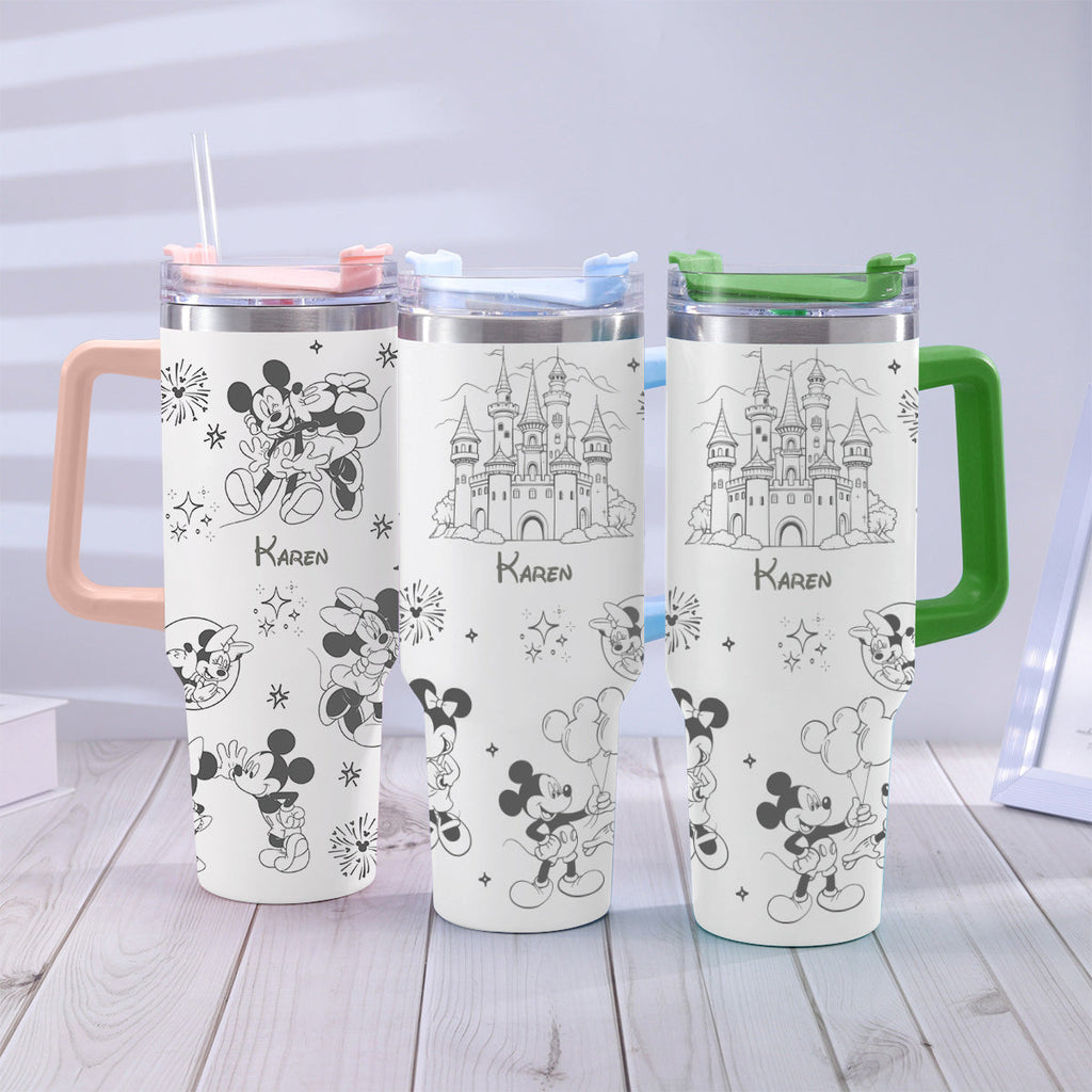 Personalized Mouse Tumbler with Handle Custom Name Gift for Kids Tumbler With Handle GradoCreations