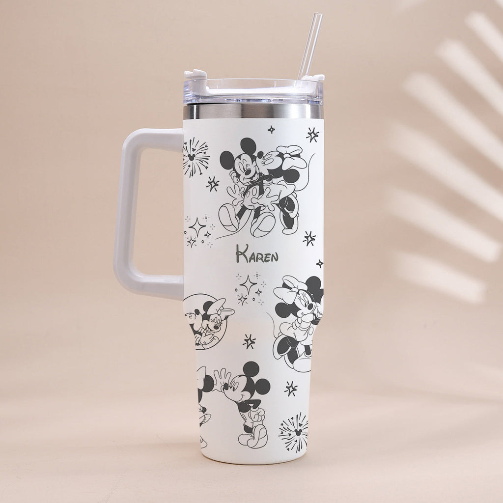 Personalized Mouse Tumbler with Handle Custom Name Gift for Kids Tumbler With Handle GradoCreations