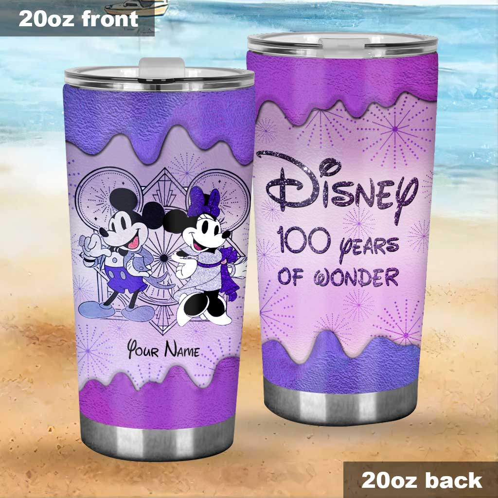 Personalized Disney Tumbler 100 Years of Wonder Custom Name Gift Tumbler GradoCreations
