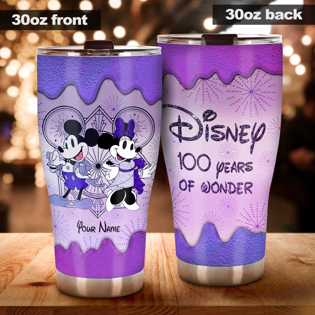 Personalized Disney Tumbler 100 Years of Wonder Custom Name Gift Tumbler GradoCreations