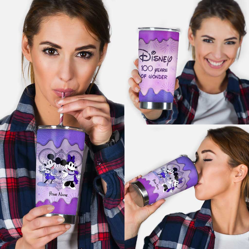 Personalized Disney Tumbler 100 Years of Wonder Custom Name Gift Tumbler GradoCreations