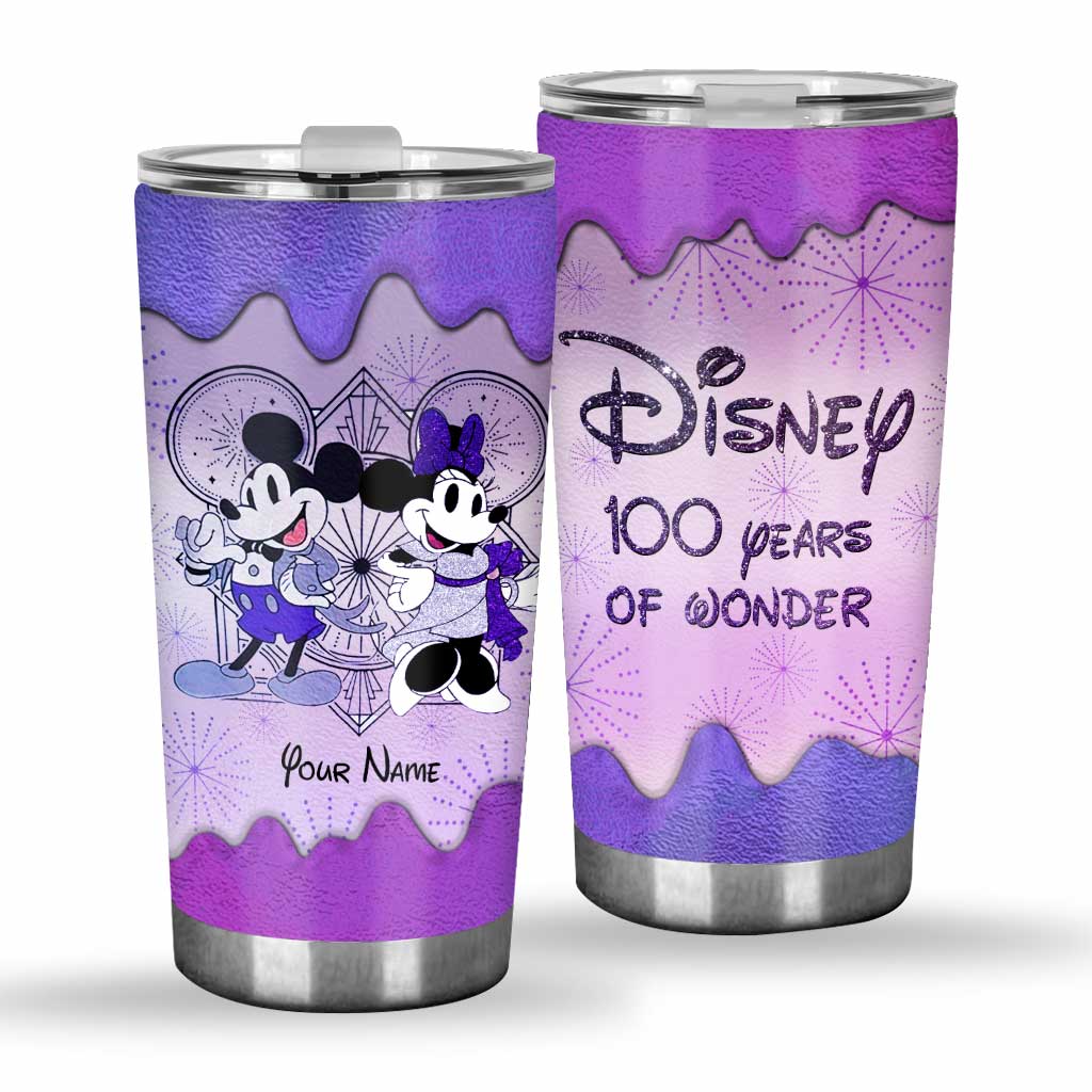 Personalized Disney Tumbler 100 Years of Wonder Custom Name Gift Tumbler GradoCreations