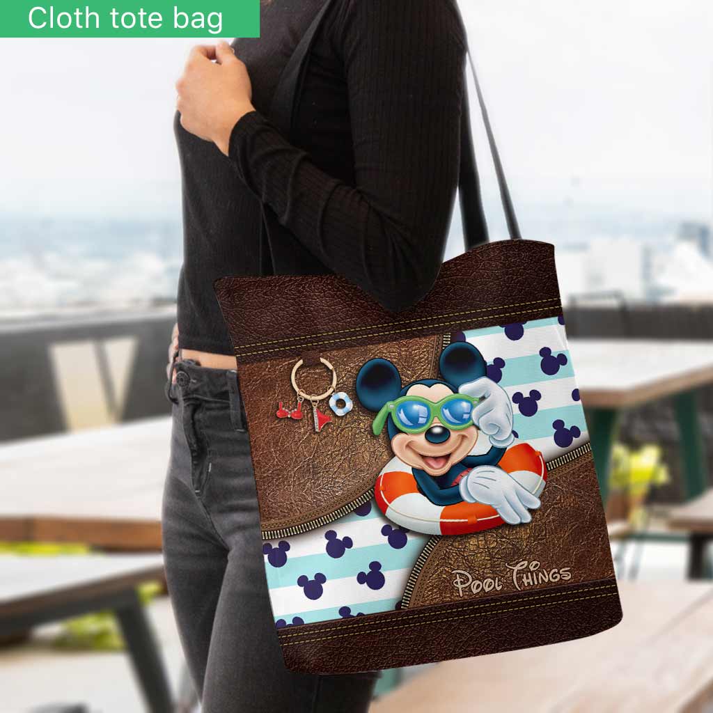 Personalized Pool-Themed Tote Bag with Mickey Design Tote Bag GradoCreations