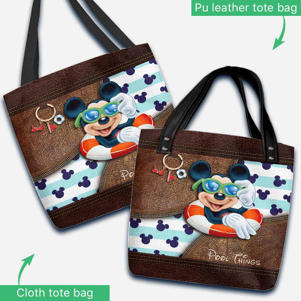 Personalized Pool-Themed Tote Bag with Mickey Design Tote Bag GradoCreations