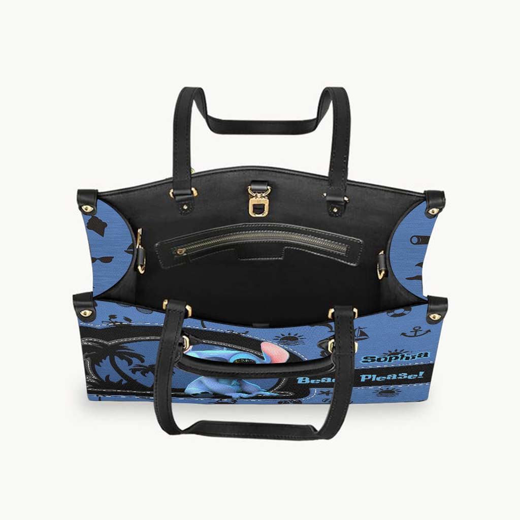 Personalized Sea Lover Leather Handbag with Name - Gift for Her Leather Handbag GradoCreations