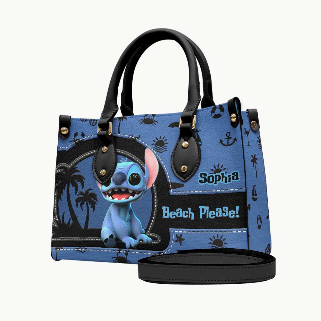 Personalized Sea Lover Leather Handbag with Name - Gift for Her Leather Handbag GradoCreations