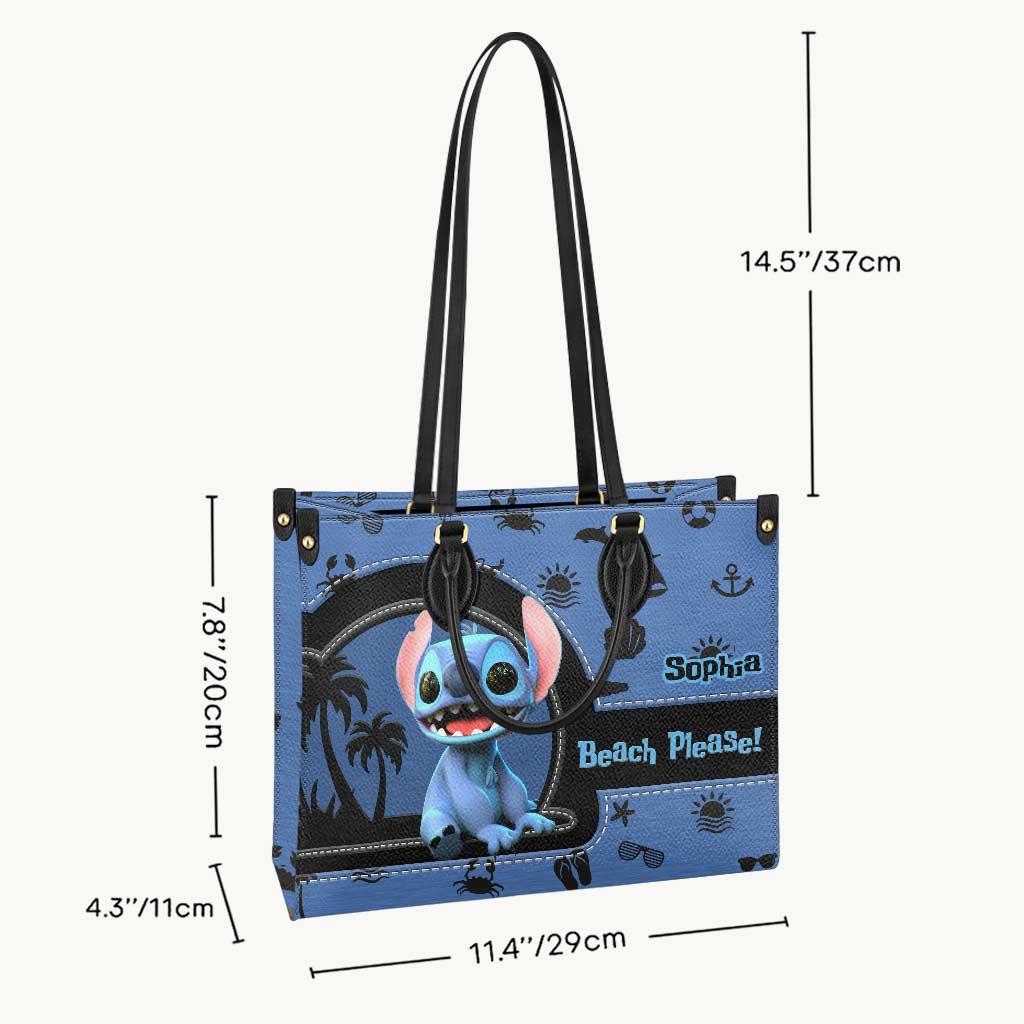 Personalized Sea Lover Leather Handbag with Name - Gift for Her Leather Handbag GradoCreations