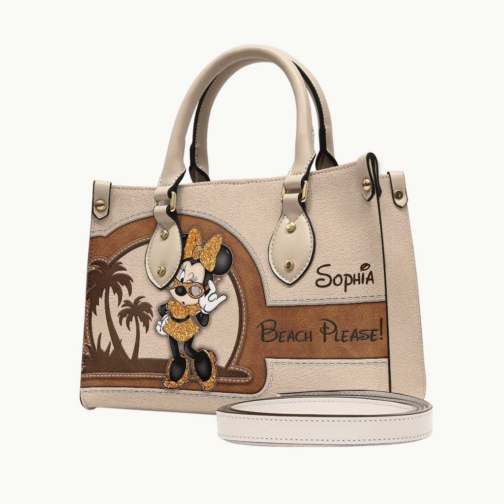 Personalized Leather Handbag for Sea Lovers | Custom Name Gift Leather Handbag GradoCreations