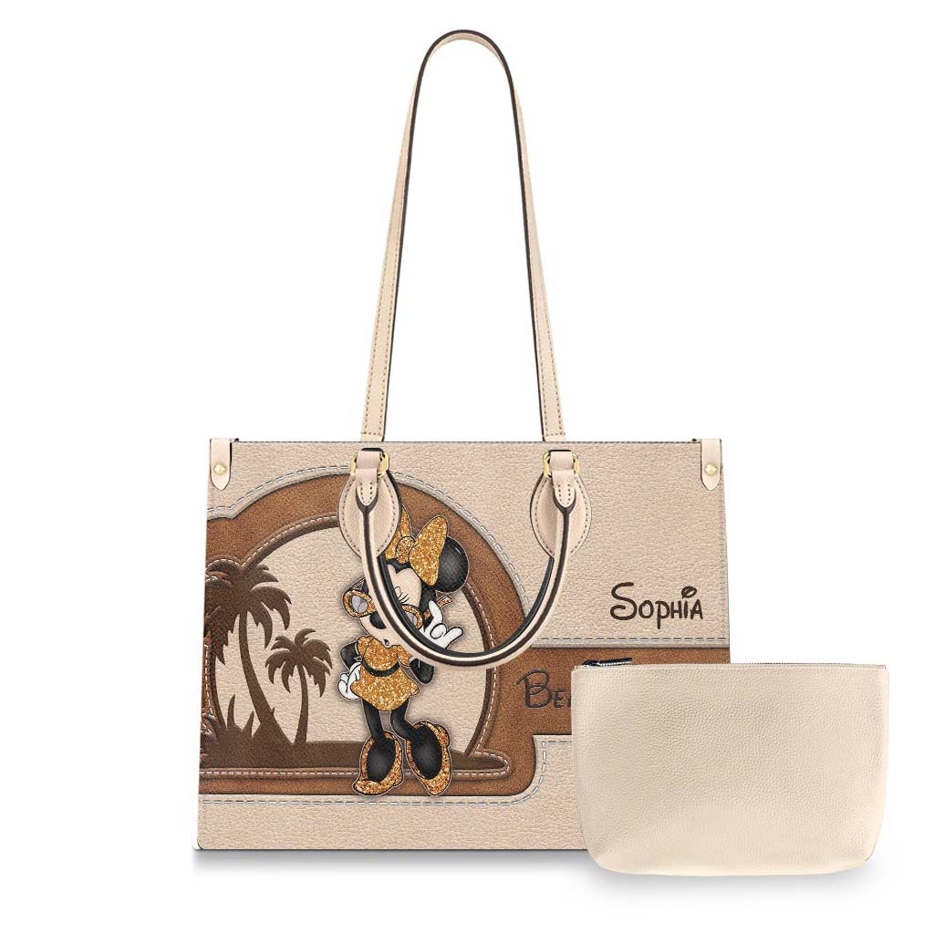 Personalized Leather Handbag for Sea Lovers | Custom Name Gift Leather Handbag GradoCreations