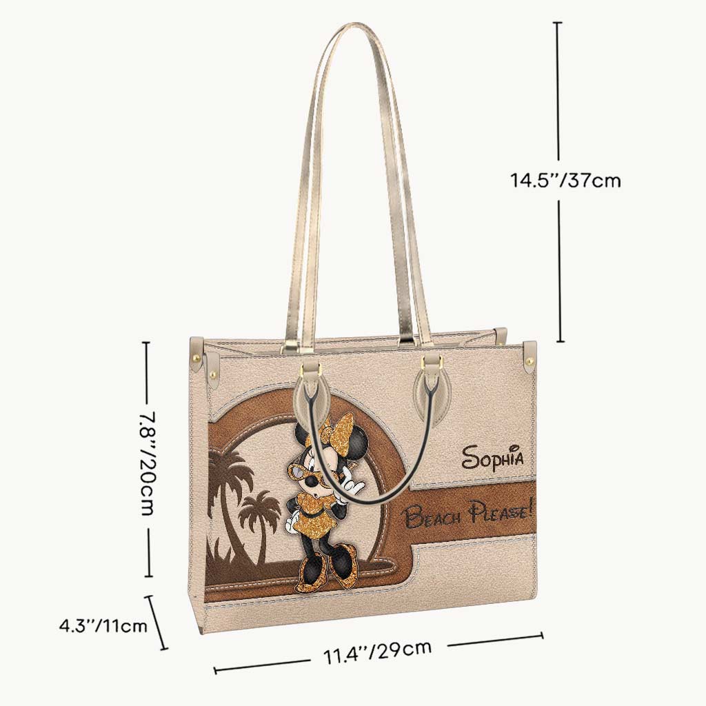 Personalized Leather Handbag for Sea Lovers | Custom Name Gift Leather Handbag GradoCreations