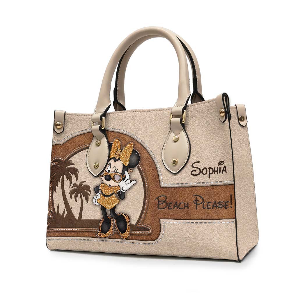 Personalized Leather Handbag for Sea Lovers | Custom Name Gift Leather Handbag GradoCreations