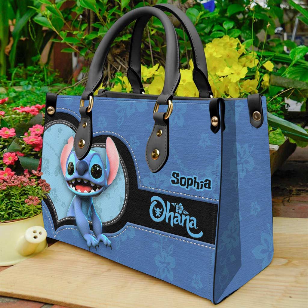 Personalized Leather Handbag Custom Name Ohana Gift for Mom Leather Handbag GradoCreations