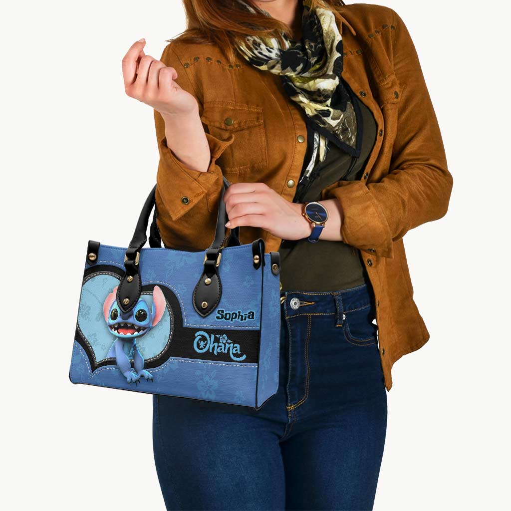 Personalized Leather Handbag Custom Name Ohana Gift for Mom Leather Handbag GradoCreations