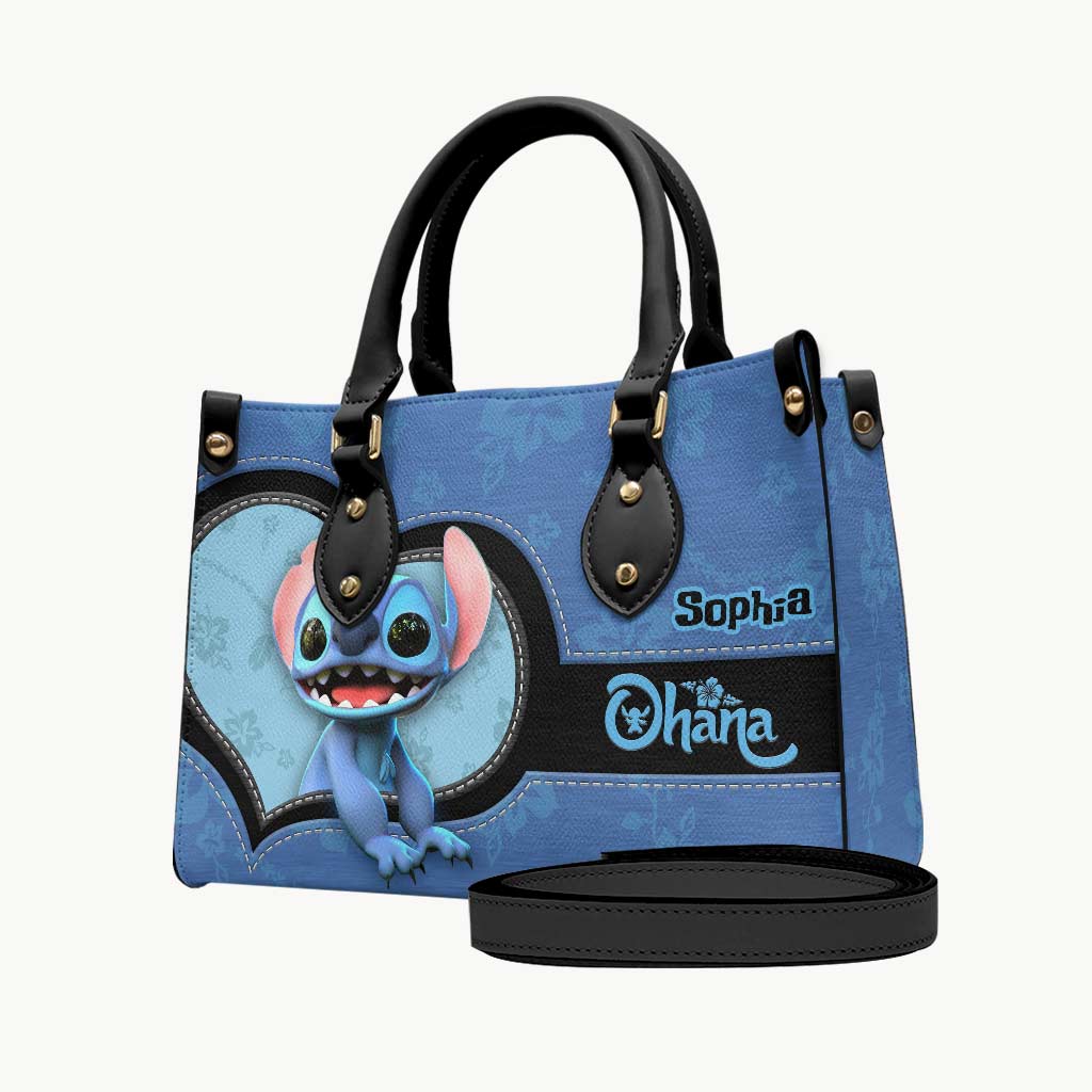 Personalized Leather Handbag Custom Name Ohana Gift for Mom Leather Handbag GradoCreations