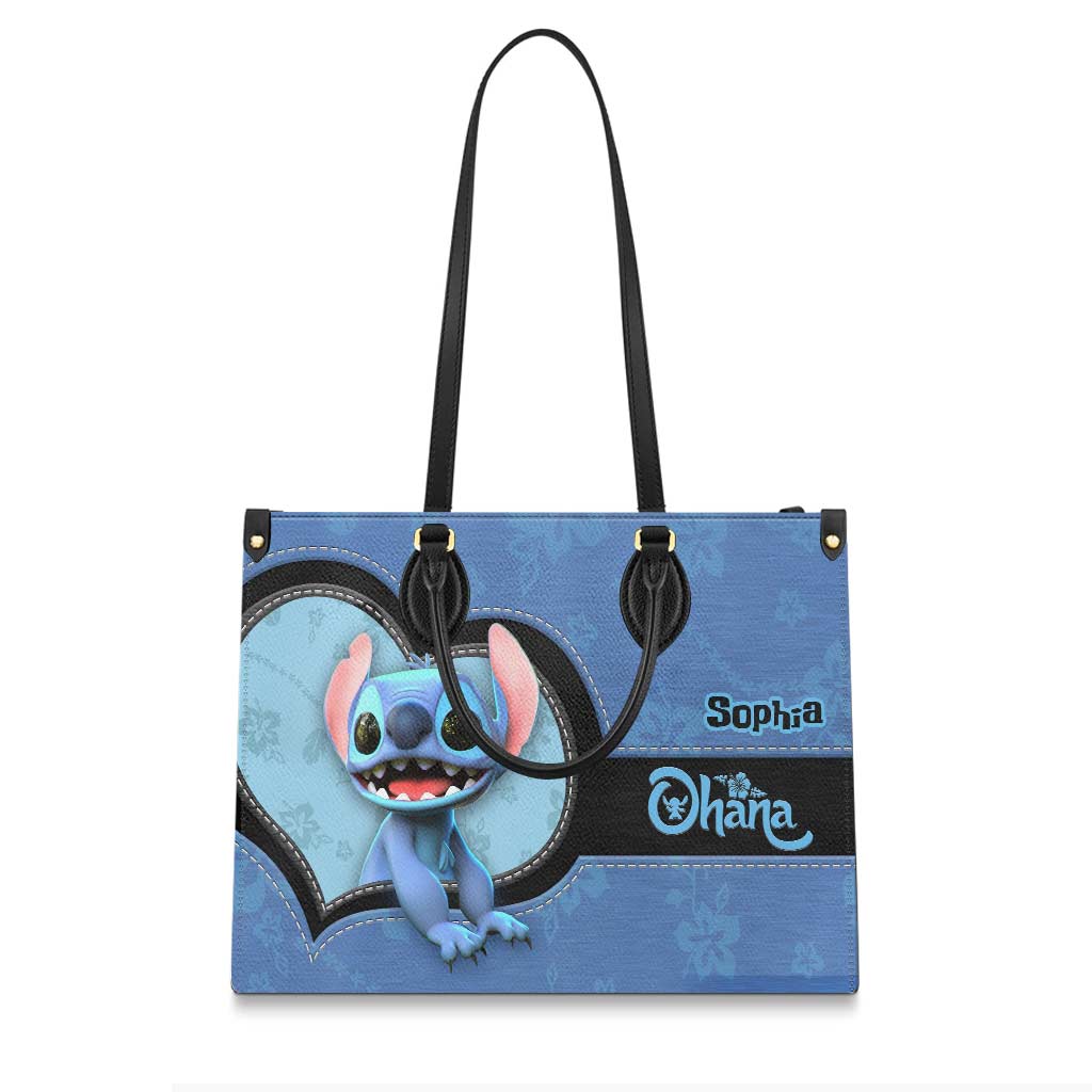 Personalized Leather Handbag Custom Name Ohana Gift for Mom Leather Handbag GradoCreations