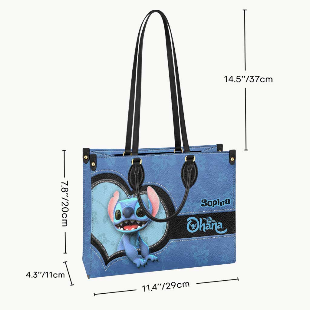 Personalized Leather Handbag Custom Name Ohana Gift for Mom Leather Handbag GradoCreations