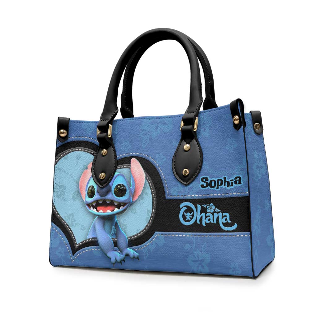 Personalized Leather Handbag Custom Name Ohana Gift for Mom Leather Handbag GradoCreations