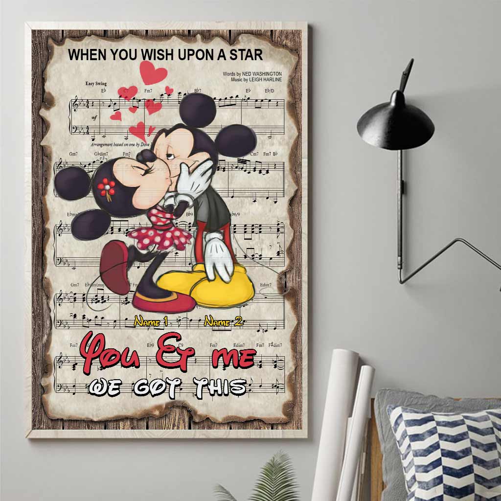 Personalized You & Me Canvas Print Custom Couple Names Gift Canvas and Poster GradoCreations