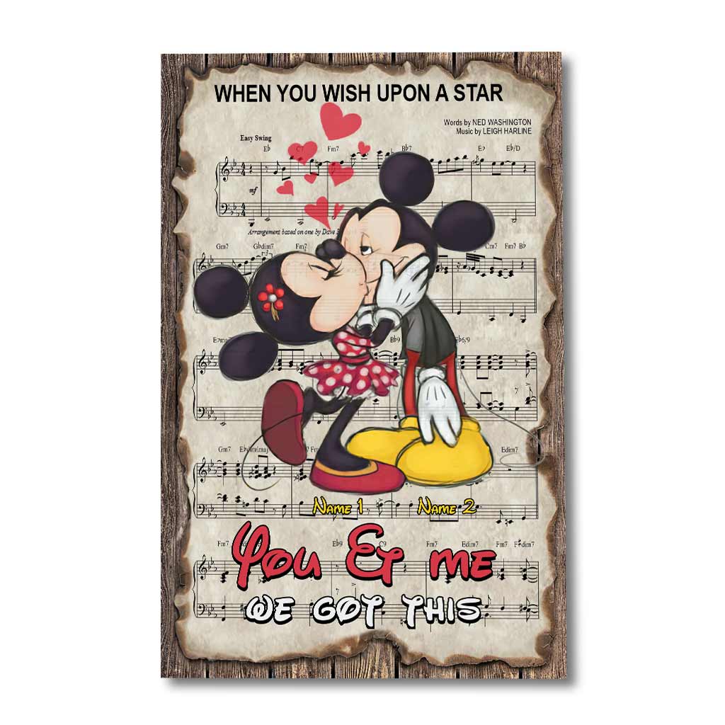 Personalized You & Me Canvas Print Custom Couple Names Gift Canvas and Poster GradoCreations
