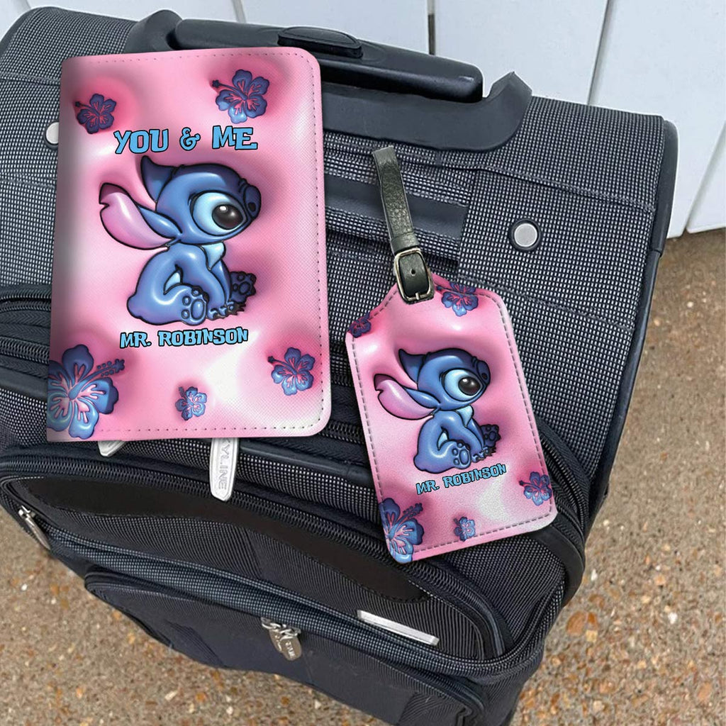 Personalized Leather Luggage Tag & Passport Holder Gift for Mrs Leather Luggage Tag & Passport Holder GradoCreations