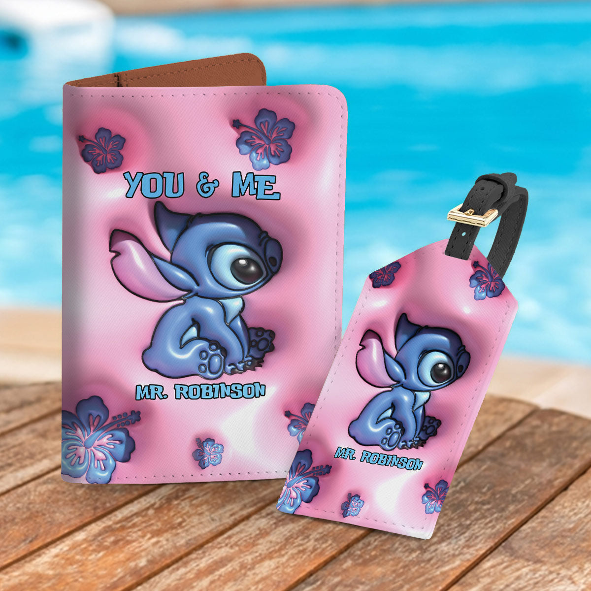 Personalized Leather Luggage Tag & Passport Holder Gift for Mrs Leather Luggage Tag & Passport Holder GradoCreations