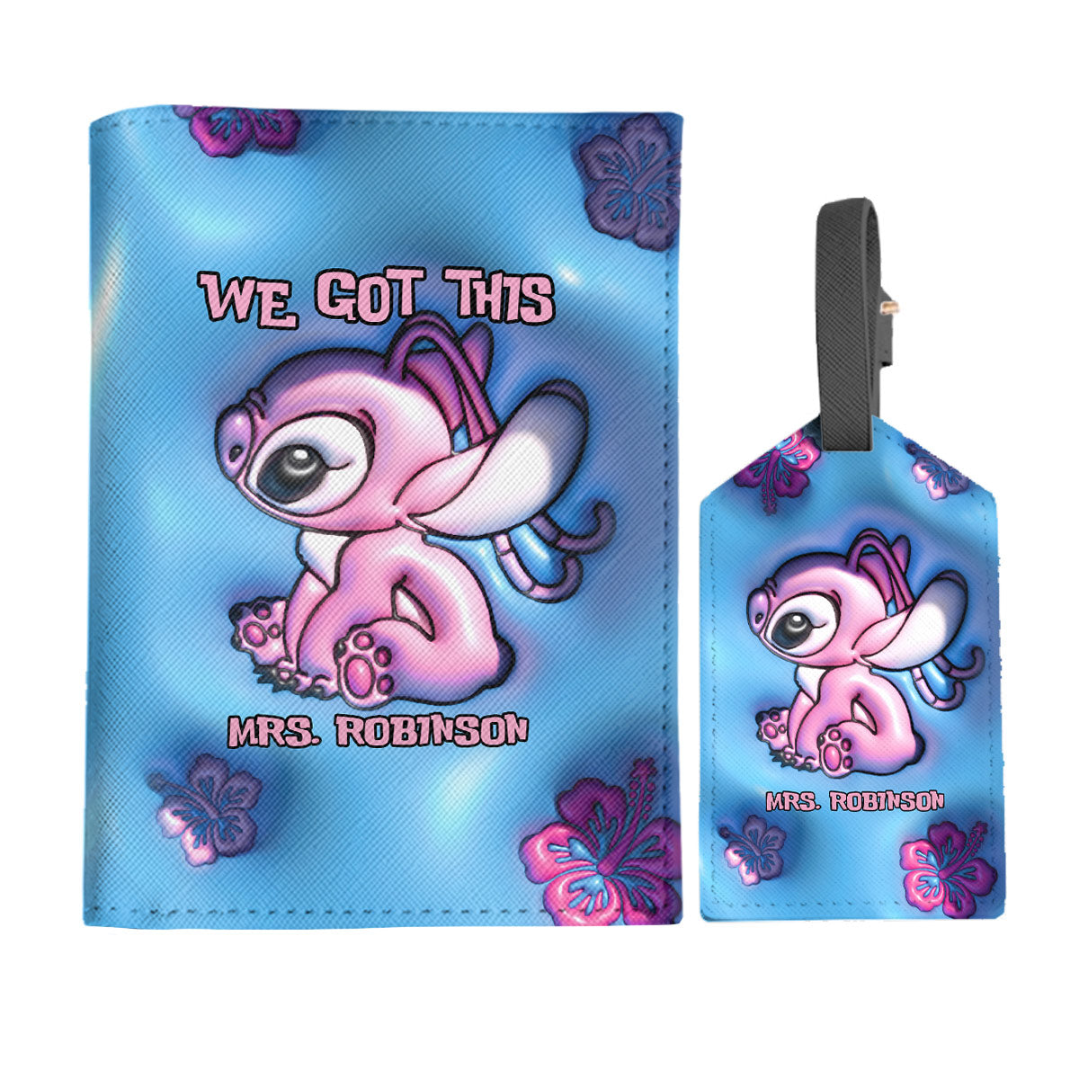 Personalized Leather Luggage Tag & Passport Holder Gift for Mrs Leather Luggage Tag & Passport Holder GradoCreations