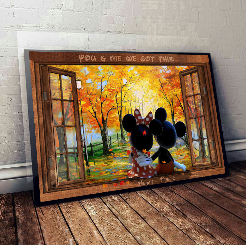 Personalized Mickey Mouse Canvas Art Custom Names Gift for Couples Canvas and Poster GradoCreations