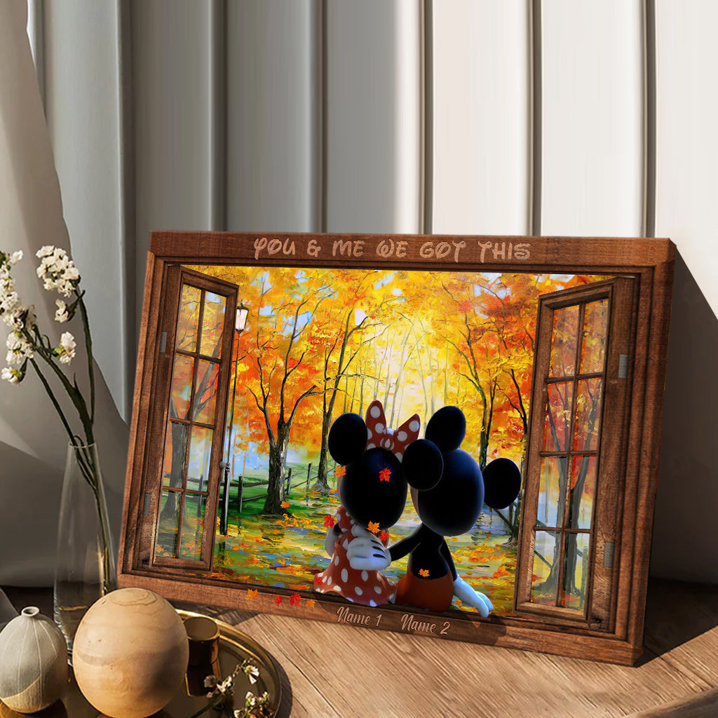 Personalized Mickey Mouse Canvas Art Custom Names Gift for Couples Canvas and Poster GradoCreations