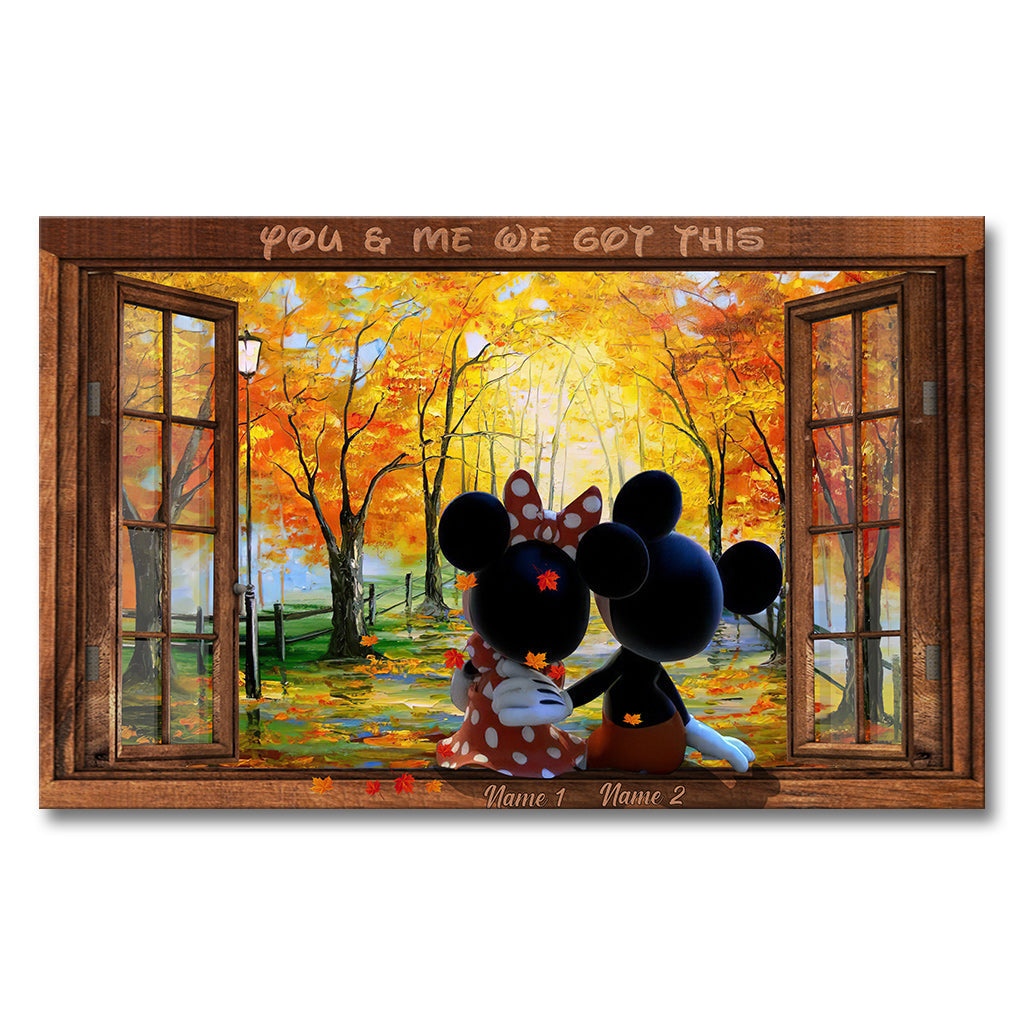 Personalized Mickey Mouse Canvas Art Custom Names Gift for Couples Canvas and Poster GradoCreations