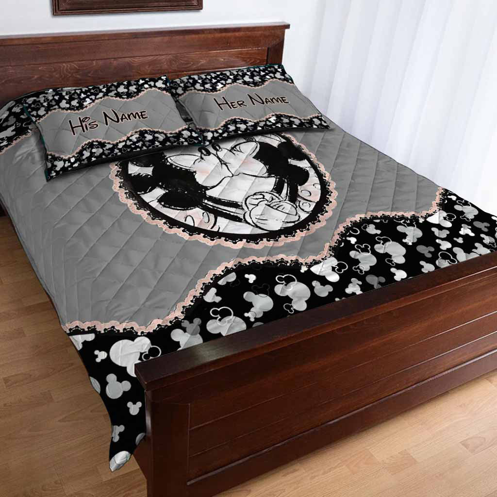 Personalized Mouse Ears Quilt Set Custom Couple Gift Quilt Set GradoCreations
