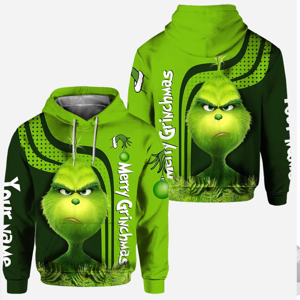Personalized Grinch Hoodie and Leggings Custom Name Christmas Gift Hoodie & Leggings GradoCreations