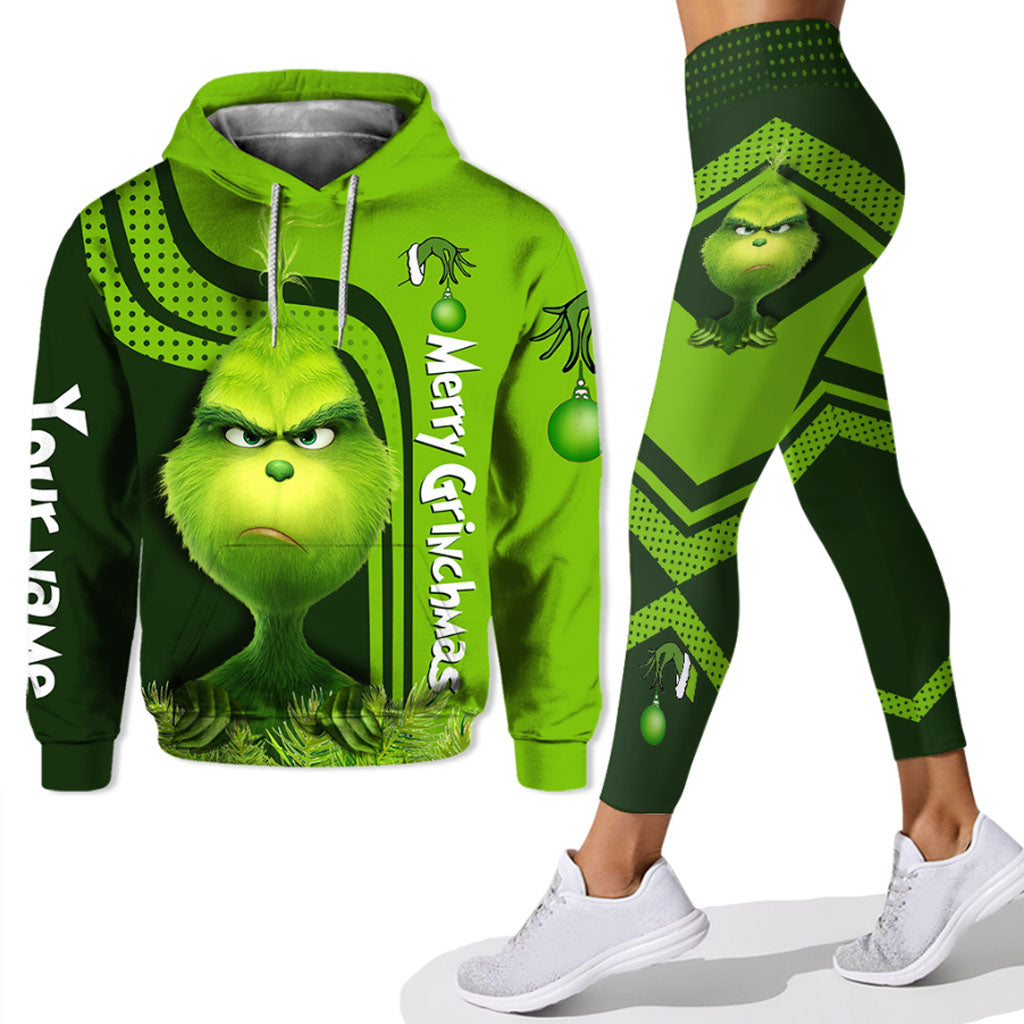 Personalized Grinch Hoodie and Leggings Custom Name Christmas Gift Hoodie & Leggings GradoCreations
