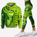 Personalized Grinch Hoodie and Leggings Set for Birthdays & Christmas Hoodie & Leggings GradoCreations