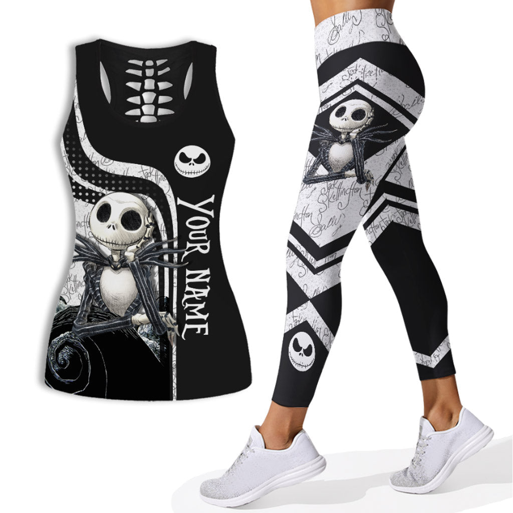 Personalized Hollow Tank Top & Leggings for Halloween | Custom Name Gift Hollow Tank & Leggings GradoCreations