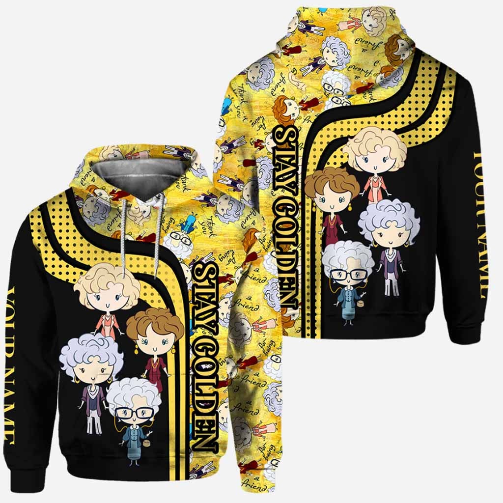 Personalized Stay Golden Hoodie and Leggings Set - Custom Name, Unique Gift for Friends Hoodie & Leggings GradoCreations