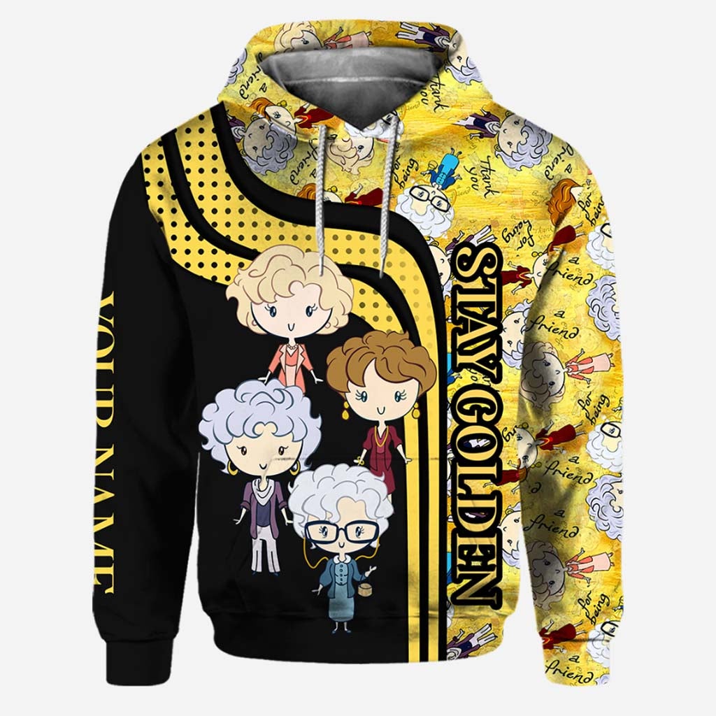 Personalized Stay Golden Hoodie and Leggings Set - Custom Name, Unique Gift for Friends Hoodie & Leggings GradoCreations