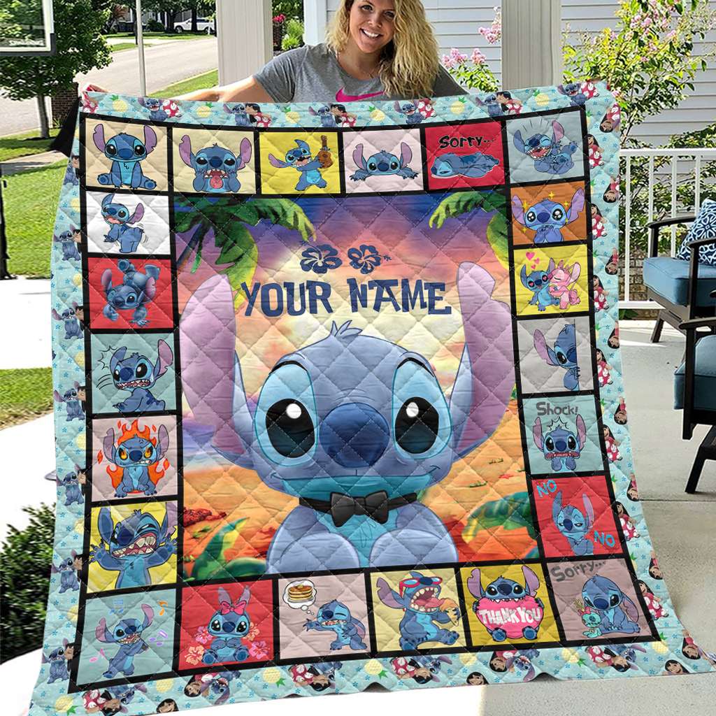 Personalized Ohana Quilt Custom Name Family Gift Cozy Soft Quilt GradoCreations