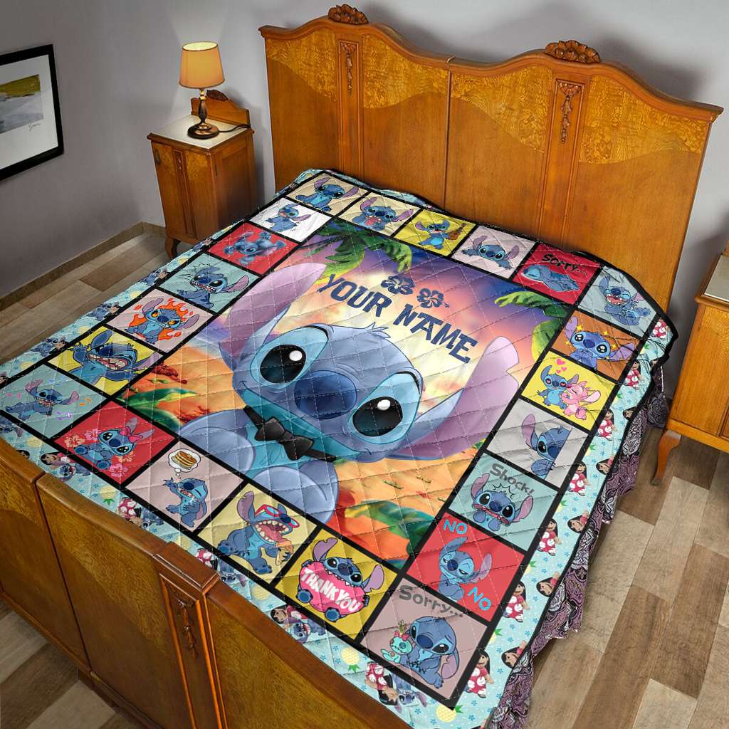 Personalized Ohana Quilt Custom Name Family Gift Cozy Soft Quilt GradoCreations