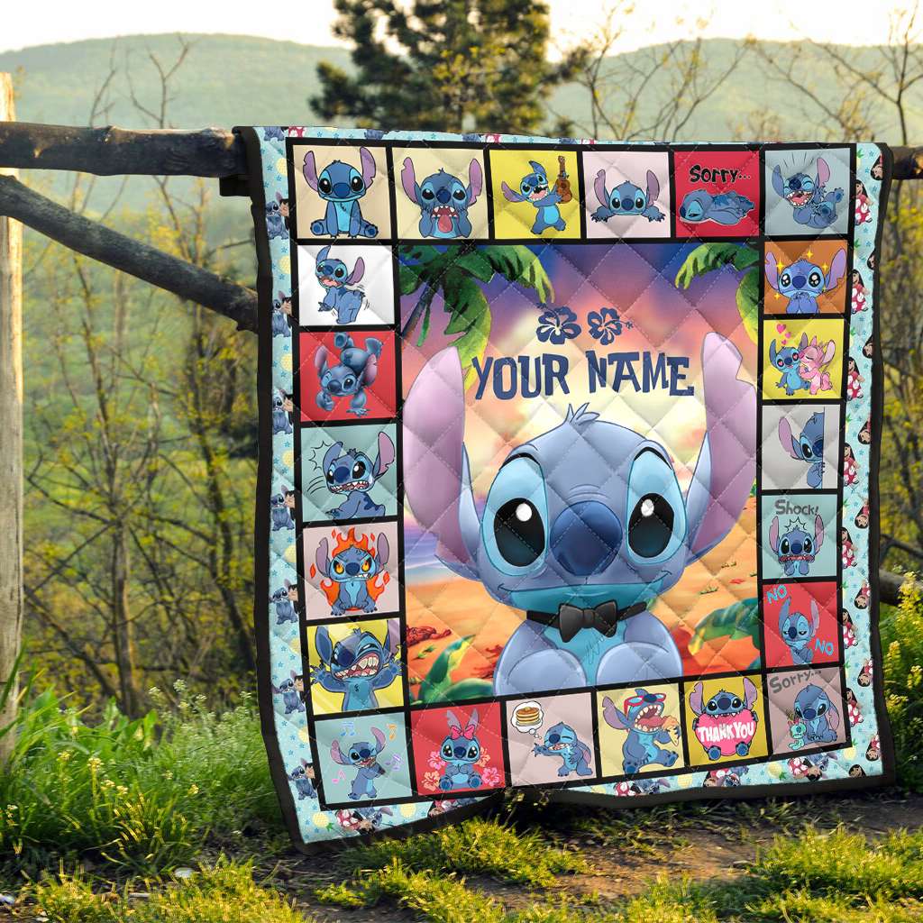 Personalized Ohana Quilt Custom Name Family Gift Cozy Soft Quilt GradoCreations