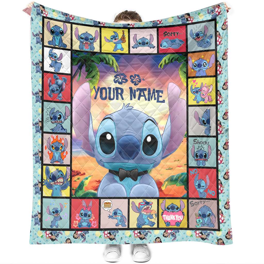 Personalized Ohana Quilt Custom Name Family Gift Cozy Soft Quilt GradoCreations