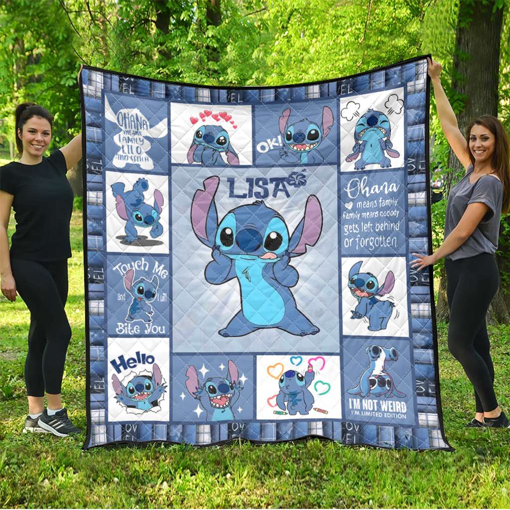 Personalized Ohana Quilt Custom Name Cozy Blanket Gift Quilt GradoCreations