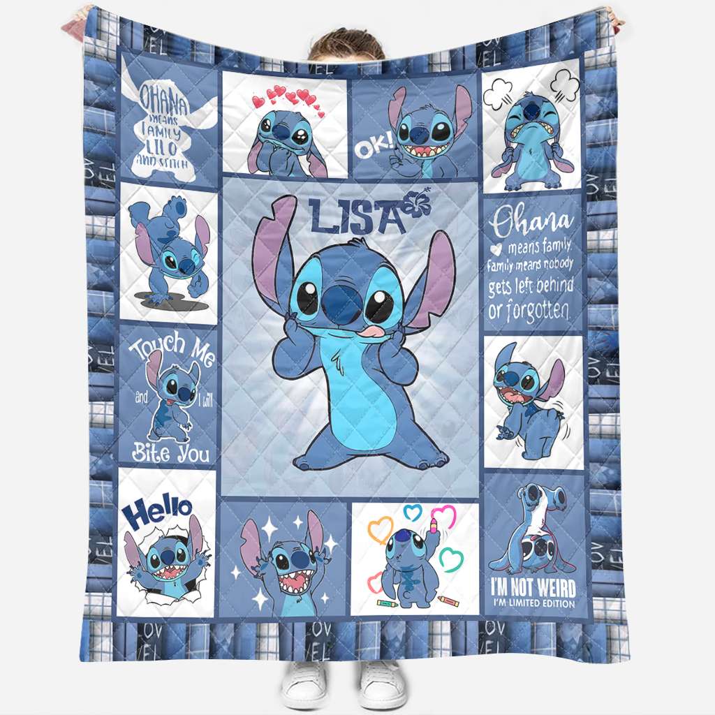 Personalized Ohana Quilt Custom Name Cozy Blanket Gift Quilt GradoCreations