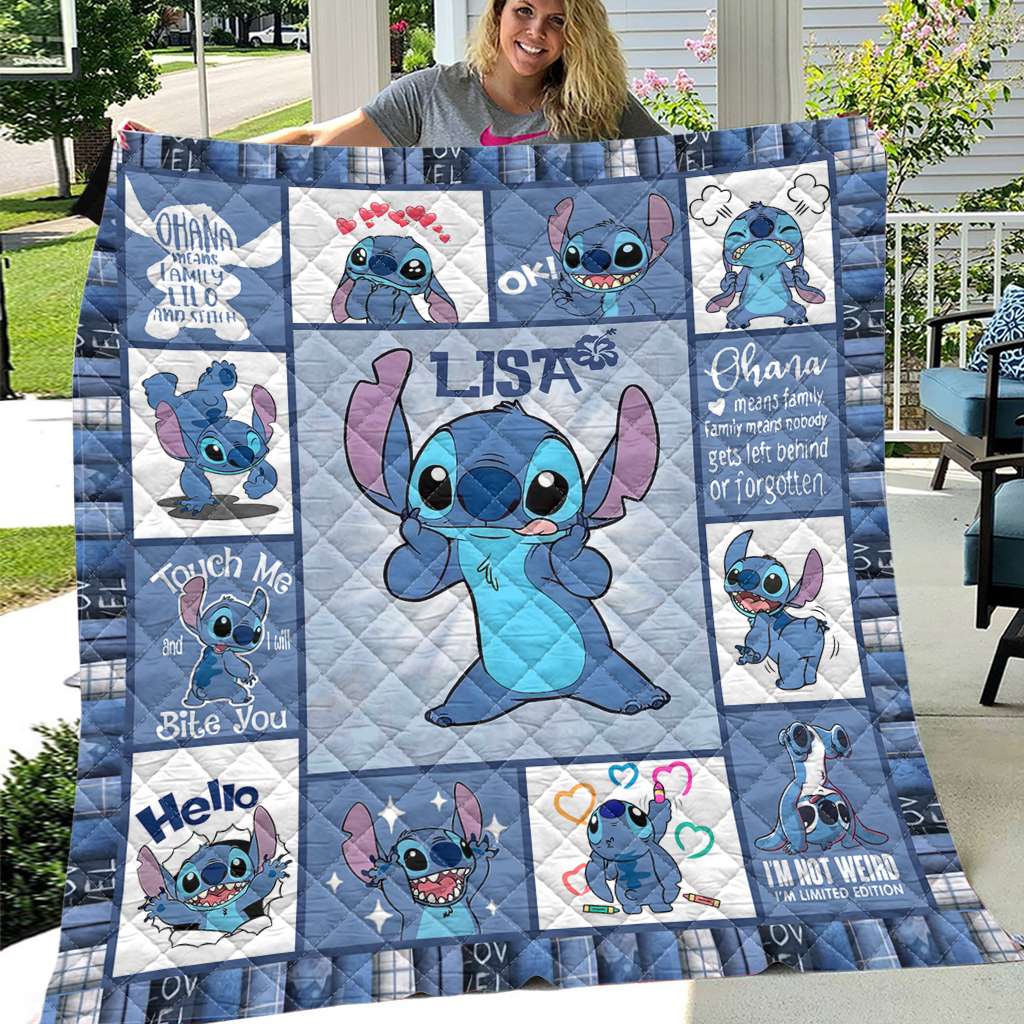 Personalized Ohana Quilt Custom Name Cozy Blanket Gift Quilt GradoCreations