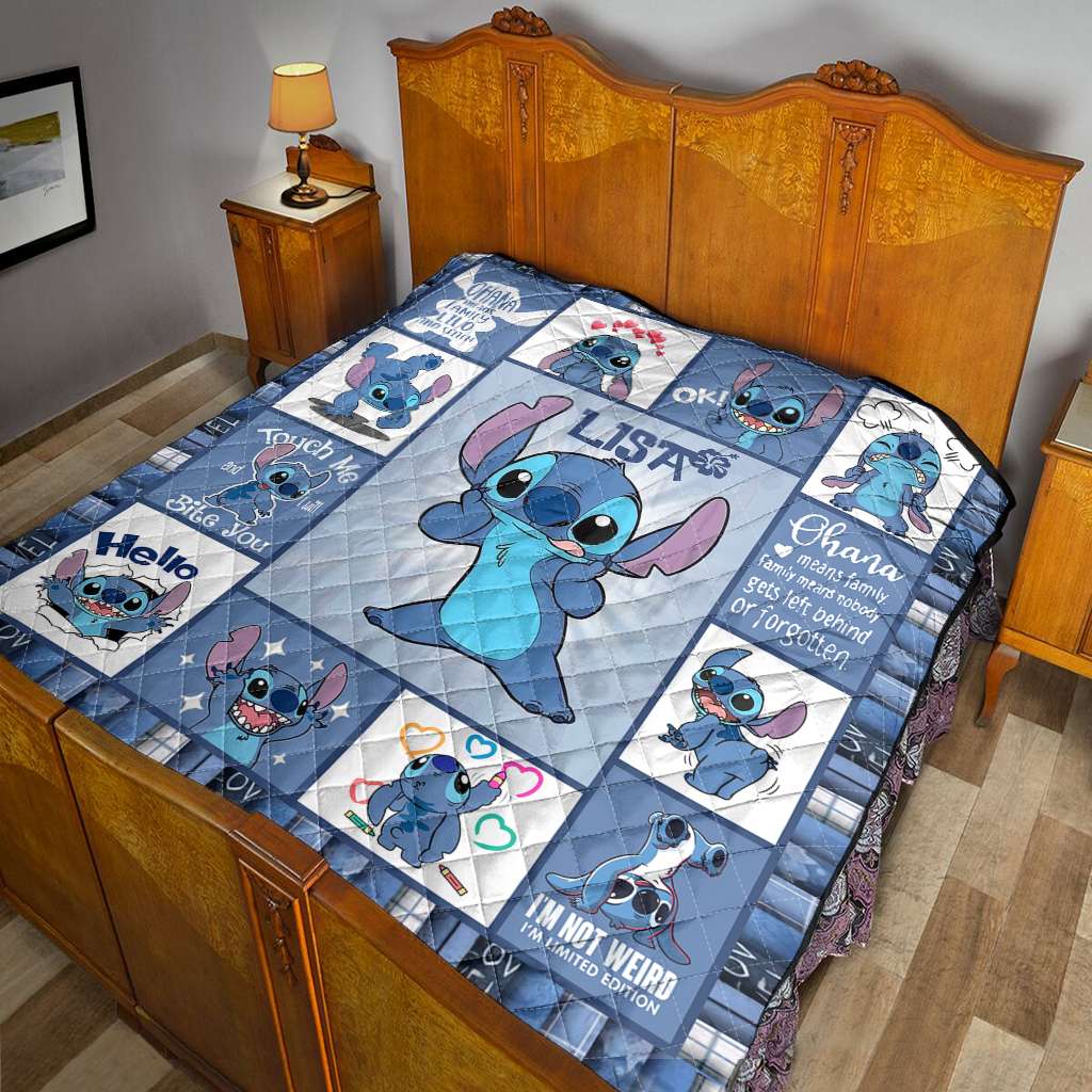 Personalized Ohana Quilt Custom Name Cozy Blanket Gift Quilt GradoCreations