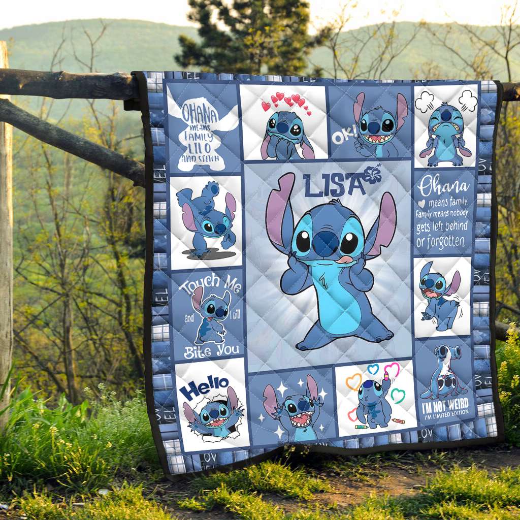 Personalized Ohana Quilt Custom Name Cozy Blanket Gift Quilt GradoCreations