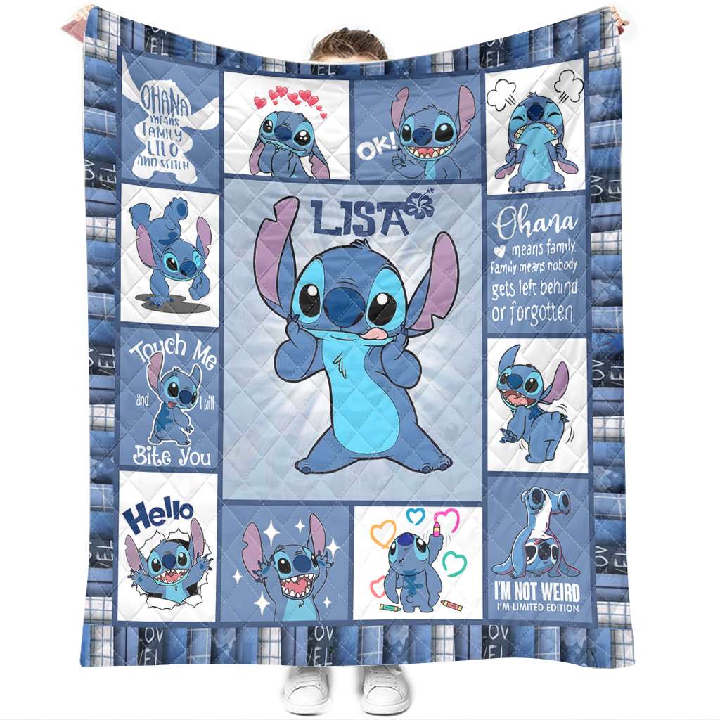 Personalized Ohana Quilt Custom Name Cozy Blanket Gift Quilt GradoCreations