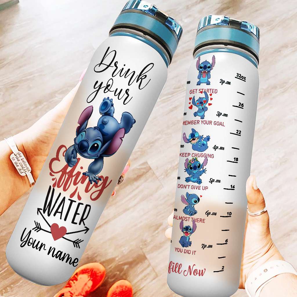 Personalized Ohana Water Tracker Bottle with Infuser for Kids Water Tracker Bottle GradoCreations