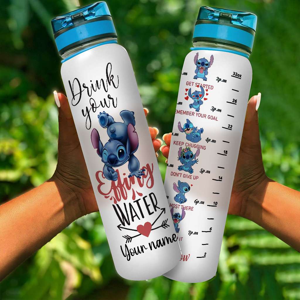 Personalized Ohana Water Tracker Bottle with Infuser for Kids Water Tracker Bottle GradoCreations